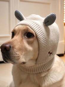 1pc Winter Pet Neck And Ear Warmer Cover, Relieve Stress And Anxiety, Warm Dog Knitted Hat, Dog Earmuffs Anti-Noise, Protect Pets From Noise - Multicolor - View 10