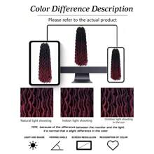 1-6 paquetes Cabello trenzado a ganchillo estilo locs de diosa, trenzas a ganchillo de locs ondulados suaves, extensiones de cabello trenzado a ganchillo de tres tonos rizado ondulado (OT99j530) - Multicolor - Ver 7