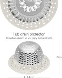 Shower Drain Hair Catcher/Shower Drain Cover/Drain Protector For Pop-Up & Regular Drains(Light Gray),Kitchen Essential Tools, Filling & Pouring Funnel For Oil, Wine, Liquid Decanting, Splatter Proof, Easy Storage For Kitchen Organization - 7076 - View 3
