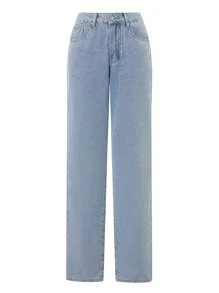 Women's Jeans Baggy Pants Low Waist Loose Straight Leg Denim Pants With Pockets