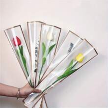 5 Stück/10 Stück/30 Stück/50 Stück/100 Stück Blumen Geschenkpapier mit goldfarbenem Rand, wasserdicht, Blumenstrauß Geschenkverpackung, geeignet für Muttertag, Partys, Dekorationen