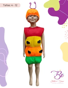 Disfraz Oruga Gusano infantil festival carnaval niño niña escuela primavera - Multicolor - Ver 3