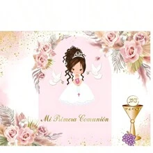 定制姓名洗礼背景横幅，适用于洗礼派对、首次洗礼、祝福上帝派对、家庭聚会等场合，可用作装饰横幅、人像摄影背景道具。乙烯基材质，可个性化定制，装饰性强，可重复使用，多功能，时尚精致，高品质，色彩丰富，卡通风格，可爱，可定制，个性化，独特，是送给他的理想礼物，也是送给她的理想礼物，适合送给男朋友、女朋友、爸爸、妈妈、家人、朋友、儿子、女儿、学生、上班族、办公室、茶室、学校、家庭等场合。 - 彩色 - 查看 15