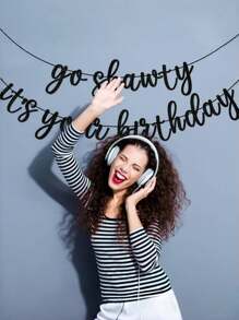 Happy Birthday Decorations, Go Shawty It's Your Birthday Banner, Hip-Hop Themed Flashing Happy Birthday Pull Flag, Suitable For Men And Women Birthday Party Supplies, Holiday Party Decoration Banners, Wedding Decorations, Spring Outdoor Decorations