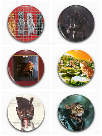 猫音乐专辑胸针，适合衣服、帽子、背包 - 适合朋友、同学和同事的时尚配饰 - 适合任何场合的独特而贴心的礼物