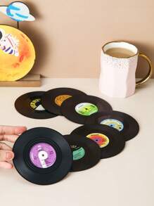 1pc/2pcs/4pcs/6pcs/8pcs/10pcs Creative Vintage CD Vinyl Record Coasters, Heat Insulating Cup Mats For Wedding, Party, Gift, Birthday, Christmas