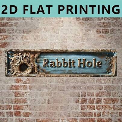 1 Stück Vintage Metallschild " Kaninchenbau", Lustiges Metallplakat, 2D-Flachdruck Mehrzweck-Metalldekor mit vorgebohrten Löchern für einfaches Aufhängen, Raumdekoration, Heimdekoration, Küchendekoration, Bürodekoration, Gartendekoration, Outdoor-Dekoration, Schlafzimmerdekoration, Wohnzimmerdekoration, Café-Dekoration, Restaurant-Dekoration, Garage-Dekoration, Bar-Dekoration