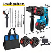 Seokiwi Rotomartillo Inalámbrico Taladro Sds-plus 2600w/2 Batería - Azul - Ver 9