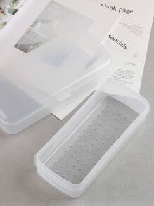 便携式粉白色美甲工具消毒收纳盒带过滤层大容量多功能DIY工艺配件收纳盒适用于美甲沙龙工具