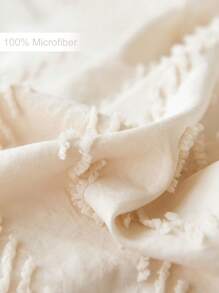 2/3-teiliges milchweißes, wellenförmig gestreiftes Plüsch-Bettbezug-Set, minimalistisch-bohemianischer Stil Bettwäsche-Set geeignet für alle Jahreszeiten (1 Bettbezug + 1/2 Kissenbezüge)