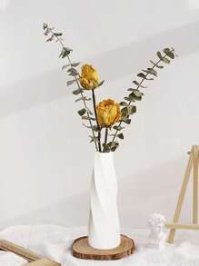 1 个塑料花瓶，用于干花，适用于客厅、餐桌、房间装饰、办公桌填充物，创意干花/鲜花花瓶装饰 - 白色 - 查看 1