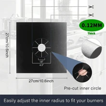 6pcs Reusable Gas Stove Burner Covers, 0.12mm Thick, Non-Stick, Easy To Clean Kitchen Cooking Pad Household Supplies
