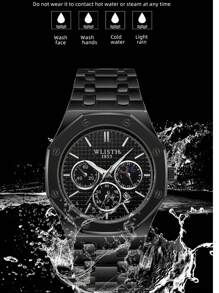 WLISTH Swiss Brand Fashion Foreign Trade Ladies Watch Luminous Steel Band Calendar Women's Watch Classic Waterproof Quartz Watch Cross-Border