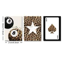 3 套无框豹纹星幸运 8 球艺术海报美学少女房间多巴胺装饰画帆布印刷简约学院风墙壁画适用于宿舍、公寓、卧室、客厅、现代家居装饰 - 彩色 - 查看 8