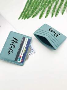 1pc Nova carteira porta-cartões de grande capacidade, compartimentos para vários cartões, estojo compacto de couro PU, personalização de nome/texto, portátil, versátil, leve, funcional, prático, multifuncional, colorido, adorável, engraçado, kawaii, vibrações de férias/férias, minimalista, unissex, lazer, deslocamento, personalizado, exclusivo, personalizado, namorado, namorada, família, mulheres, novatos e trabalhadores de colarinho branco, amigos