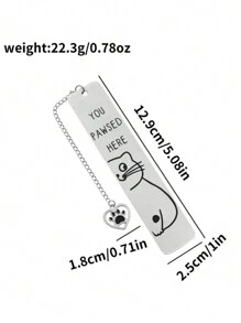 1 件趣味猫全金属书签，适合作为生日节日礼物送给朋友、同学、爱人、爱书人和学生，不锈钢书签回到学校 - 彩色 - 查看 5