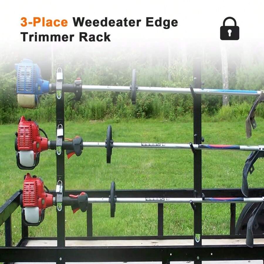 4-Place Eater Rack Trimmer Rack For Open Trailers - Lockable Eater ...