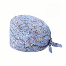 1 pieza Gorra de trabajo con estampado digital para mujeres/Gorra de enfermera, antibacteriana y antipolvo, adecuada para enfermeras, profesionales de belleza, amas de casa y personal de limpieza en instituciones médicas