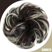Synthetic Messy Bun Chignon Donut Gary Hair Bun Pad Elastic Hair Rope Rubber Band Hair Extensions