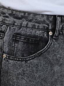Men's Casual Loose Straight Leg Jeans With Pockets - 淺灰色 - 查看 5