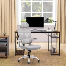 HOMEMAKE FURNITURE Silla Oficina ergonómica de Respaldo Alto con Soporte Lumbar Ajustable Altura reclinable descansabrazos Ajustables Silla Gamer sillas para Escritorio Silla ergonomica Gris - Gris - Ver 9