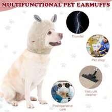 1pc Winter Pet Neck And Ear Warmer Cover, Relieve Stress And Anxiety, Warm Dog Knitted Hat, Dog Earmuffs Anti-Noise, Protect Pets From Noise - Multicolor - View 5