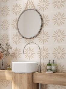 7.87英寸 x 7.87英寸 自粘地板砖，10片装自粘DIY乙烯基地板，可移除防水瓷砖贴纸，适用于浴室、厨房、楼梯（菊花色）