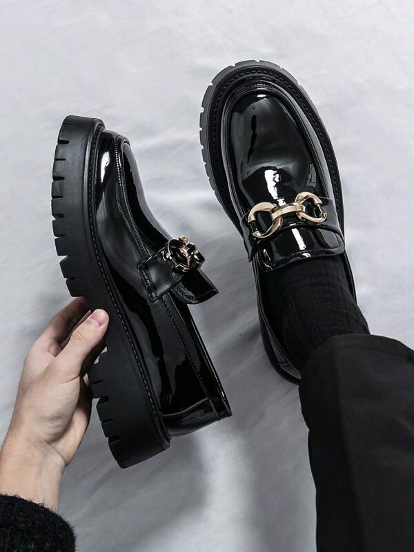 Herren Derby Schuhe mit dicker Sohle, Englischer Stil Freizeitschuhe für alle Jahreszeiten