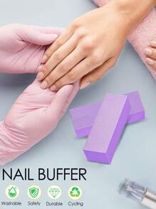 1pc/3pcs/10pcs/20pcs Nail Buffer Block, Medium/Fine Grit 100/180 Finishing Buffers For Acrylic Nails Gel Polish Nails, 3 Way Professional Pedicure Manicure Buffer Kits