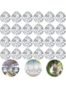 10pcs/50PCS Crystal Sun Catcher Pendants, Home Decoration Crystal Pendant Window Decoration Hanging Ornaments - Multicolor - View 1