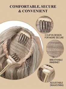 接发 抽绳马尾卷发接发 马尾辫 棕色接发 蓬松卷发夹式接发 马尾辫假发 马尾接发 女士马尾接发 24 英寸