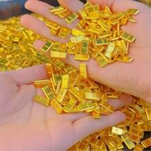 100 件迷你减压装饰金条块，合金材料，微型世界金块，派对魔术道具 - 彩色 - 查看 7