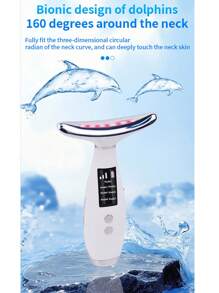 7 Color Led Face Facial Lifting Device Neck Massager For Skin Care Routine At Home, Easy To Use - White - View 5