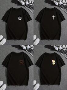 [Personalización personalizada] Servicio de personalización de camiseta para hombres, admite patrones creativos/diseños de anime/exclusivos de pareja/fotos de mascotas/selfie en el frente y la espalda, ropa versátil y de moda para el verano