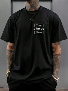[Personalización personalizada] Servicio de personalización de camiseta para hombres, admite patrones creativos/diseños de anime/exclusivos de pareja/fotos de mascotas/selfie en el frente y la espalda, ropa versátil y de moda para el verano