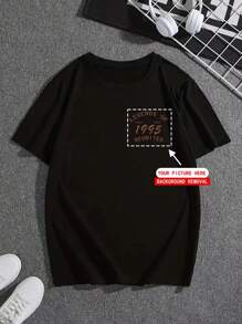[Personalización personalizada] Servicio de personalización de camiseta para hombres, admite patrones creativos/diseños de anime/exclusivos de pareja/fotos de mascotas/selfie en el frente y la espalda, ropa versátil y de moda para el verano