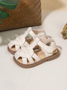 儿童时尚透气夏季平底沙滩凉鞋 - 白色 - 查看 3