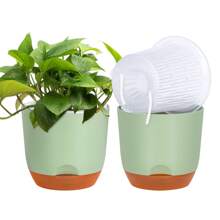1PC Simple Double Layer Orchid Planter With Removable Liner, Double Layer Perforated Plant Planter, Slouchy Planter, Creative Desktop Centerpiece - Home Decorative Ornament, Outdoor And Garden Decoration, Office Decoration Gifts Birthday Graduation Vase Room Decor Flower Vase Glass Vase