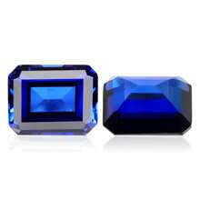 一颗 100% 实验室培育蓝宝石祖母绿切割宝石，用于饰品高级珠宝制作材料 DIY