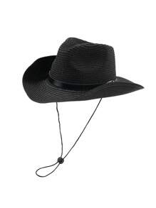 1 Stück unisex Panama Hut, mit Gürtel, Strohhut, Cowboyhut, Strandhut - Hut - Übersicht 5