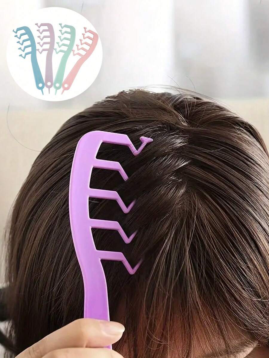 1 chiếc lược chải tóc hình chữ Z - Dụng cụ tạo kiểu tóc mềm mại giúp nâng chân tóc và che chẻ ngọn, nhựa ABS, lý tưởng cho mọi loại tóc