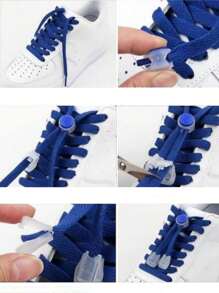 6 szt. (dwie sprężynowe klamry i cztery płaskie klipsy) bez wiązania, wygodne elastyczne sznurowadła, modne urządzenie do mocowania klamer do sznurowadeł, odpowiednie do kolorowych elastycznych klamer do sznurowadeł w każdym wieku, wygodne klamry do sznurowadeł dla osób o luźnych nogach