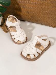 儿童时尚透气夏季平底沙滩凉鞋 - 白色 - 查看 2