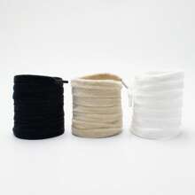 1 对 1 厘米宽毛绒扁平鞋带，米色、黑色和白色 - 燈芯絨鞋帶-米色 - 查看 7