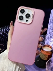 Dual-Layer IMD Simple Solid Color Silicone Phone Case - Compatible With IPhone 16 Pro Max/15/14/13/12/11, Full-Coverage Shock-Proof Protective Cover,International Version, Not The Domestic Version - Purple - View 4