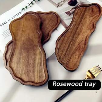 畅销产品 - 玫瑰木托盘、脚形/椭圆形托盘、多功能木托盘、木制托盘、厨房、餐厅、蛋糕、甜点和下午茶、家庭厨房用品、斋月、万圣节礼物