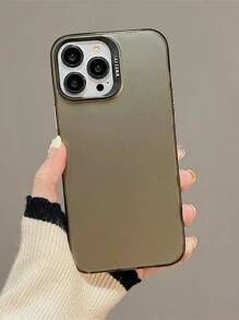 Dual-Layer IMD Simple Solid Color Silicone Phone Case - Compatible With IPhone 16 Pro Max/15/14/13/12/11, Full-Coverage Shock-Proof Protective Cover,International Version, Not The Domestic Version - Purple - View 7
