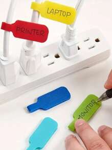 20pcs Reusable Vibrant Colorful Cable Ties - Easy To Manage And Identify Wire Solution With Self-Adhesive Labels For Electronics And Computers, No Batteries Required, Adjustable, Ideal For Home And Office Organization