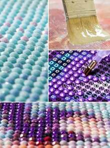 Pintura de Diamante 5D DIY Céu Estrelado Gato Desenho Animado Animal Paisagem Arte Mosaico Feito à Mão Decoração Doméstica Pintura
