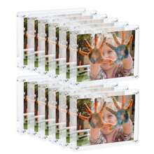 Acrylic Refrigerator Magnetic Photo Frame, Transparent Double-Sided Fridge Magnet Frame For 2.36 X 3.54 Inch Fujifilm Photos